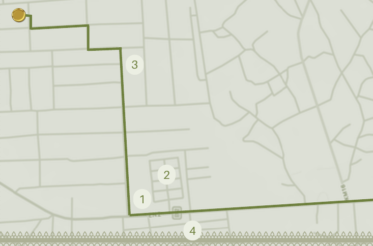 Mapa desenhado com a rota desde a estrada principal até ao local do casamento